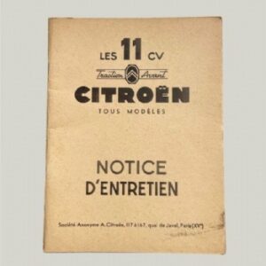 Notice d'entretien